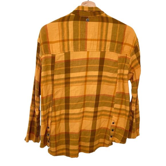 Prana Fillary Button Down Top Button Up Shirt Yellow Size Medium - Picture 3 of 13